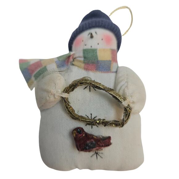 5 Cute Vintage Stuffed Snowmen Ornaments Fridge Magnets Angel Christmas Winter - Picture 2 of 7